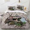 Dinosaur Duvet Cover Set for Kids Boys Girls Polyester King Queen Size Bedding Set Cartoon Wild Animals Comforter Quilt Cover96