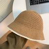 Japanese Style Adorable Round Top Bucket Hat For Women With Uv Protection Beige In