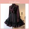 Medieval Gothic Butterfly Bow Dress Renaissance Steampunk Women's Dress Xs-xxxl