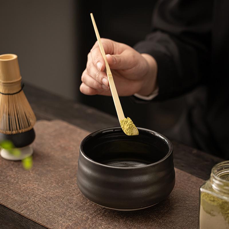 2PCS Japanese Matcha Tea Set Bamboo Tea Brush Ceramic Tea Bowl Composition Chinese Traditional Handmade Tea
