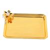 Table Serving Tray European Style Light Luxury Decorative Rectangular Food Service Tray with Floral