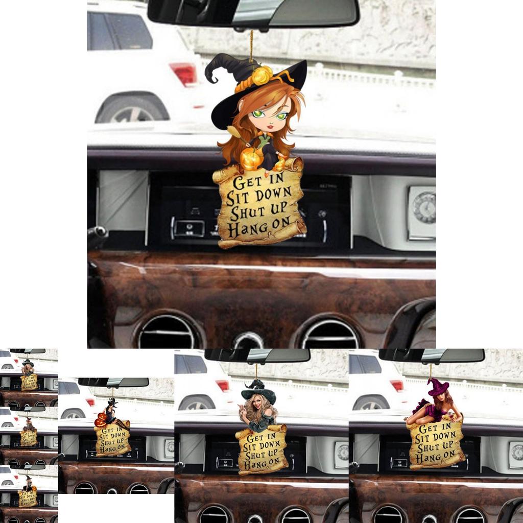 Charming Cartoon Witch Acrylic Pendant For Car Interior Keychain And Bag Decoration