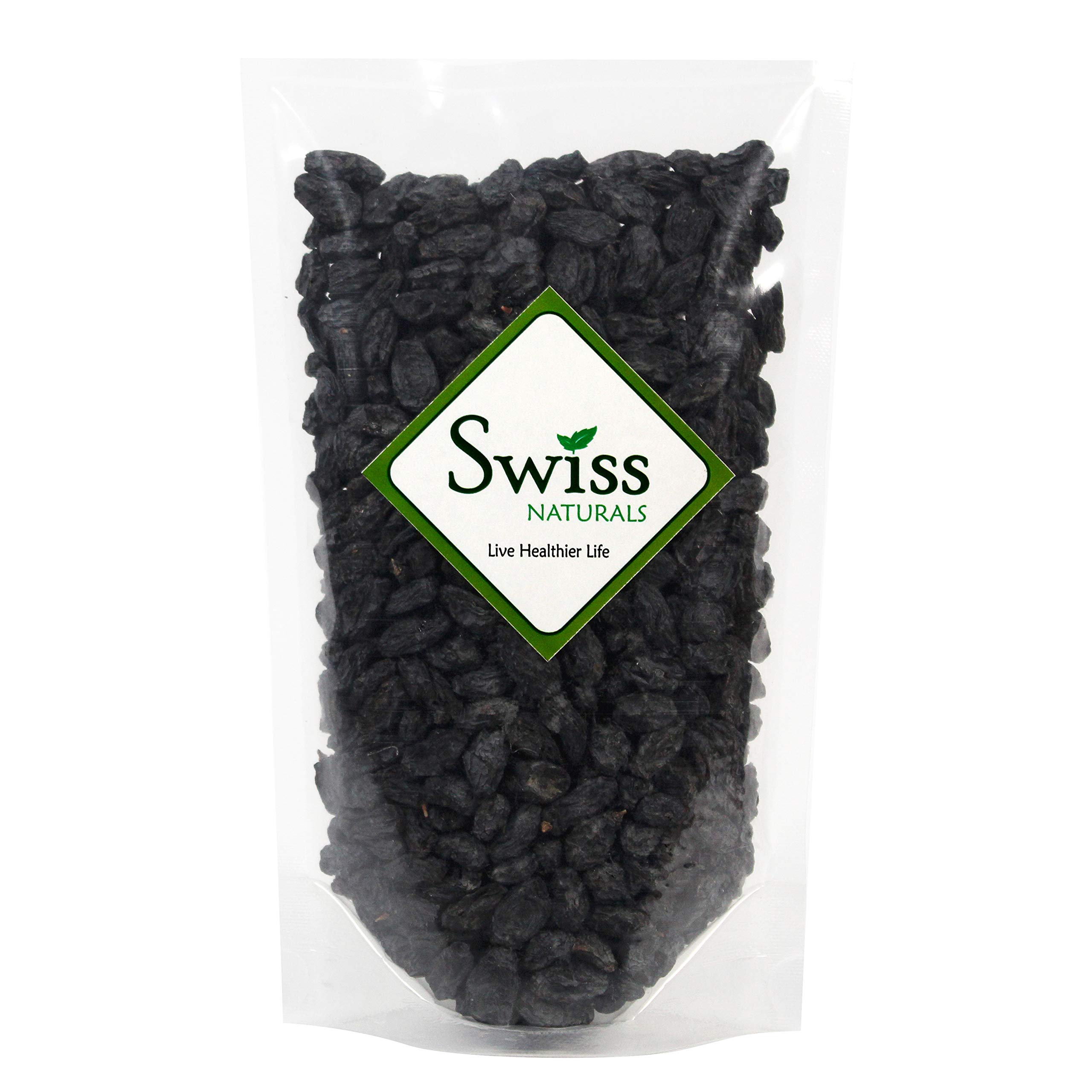 Swiss Naturals Black Raisins with Seeds 250g | Premium Kali Kishmish | Naturally Sweet, Iron Rich Dry Fruits | Healthy Snack & Cooking Ingredient |