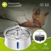 4L Cat Water Fountain Round Stainless Steel Automatic Drinking Fountain Double Outlet Cat Drinker Suitable for Two Pet Dog Cat