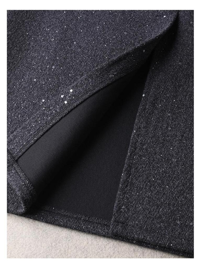 2025 Autumn/Winter Women's High-Waisted Sequin Midi Skirt – Slim-Fit, Fashionable, Hip-Hugging, Straight-Leg Design.