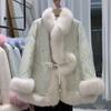 Satin National Style Buckle Imitation Fox Fur Coat Women's Young Fur Coat Winter New