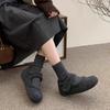 inner height increase thick sole women's velvet gray Mary Jane fluffy shoes women wear woolen cotton shoes in winter