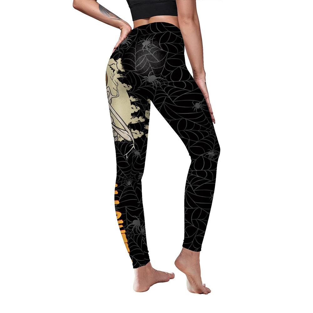 Women's Pants Halloween Printed Fitness Pants Wear Elastic Slim Yoga Pants