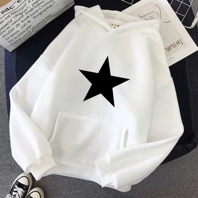 90er-Jahre-Pullover für Mädchen, Jungen, fünfzackiger Stern, leicht, Y2k, Gothic, einfach, solide, Paar, Harajuku, voller Frauen, lustig, schick, langer Kapuzenpullover, Unisex