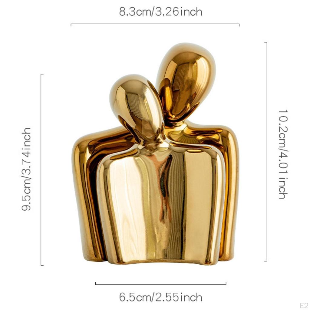 Abstract Embracing Couple Statue Ceramic Figurine Home Decor, Table Ornament, for Housewarming Party