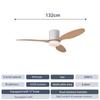Bedroom Variable Frequency Ceiling Fan Lamp Retro Simple Suspended Lighting Fan Household Silent Ceiling Fan Light