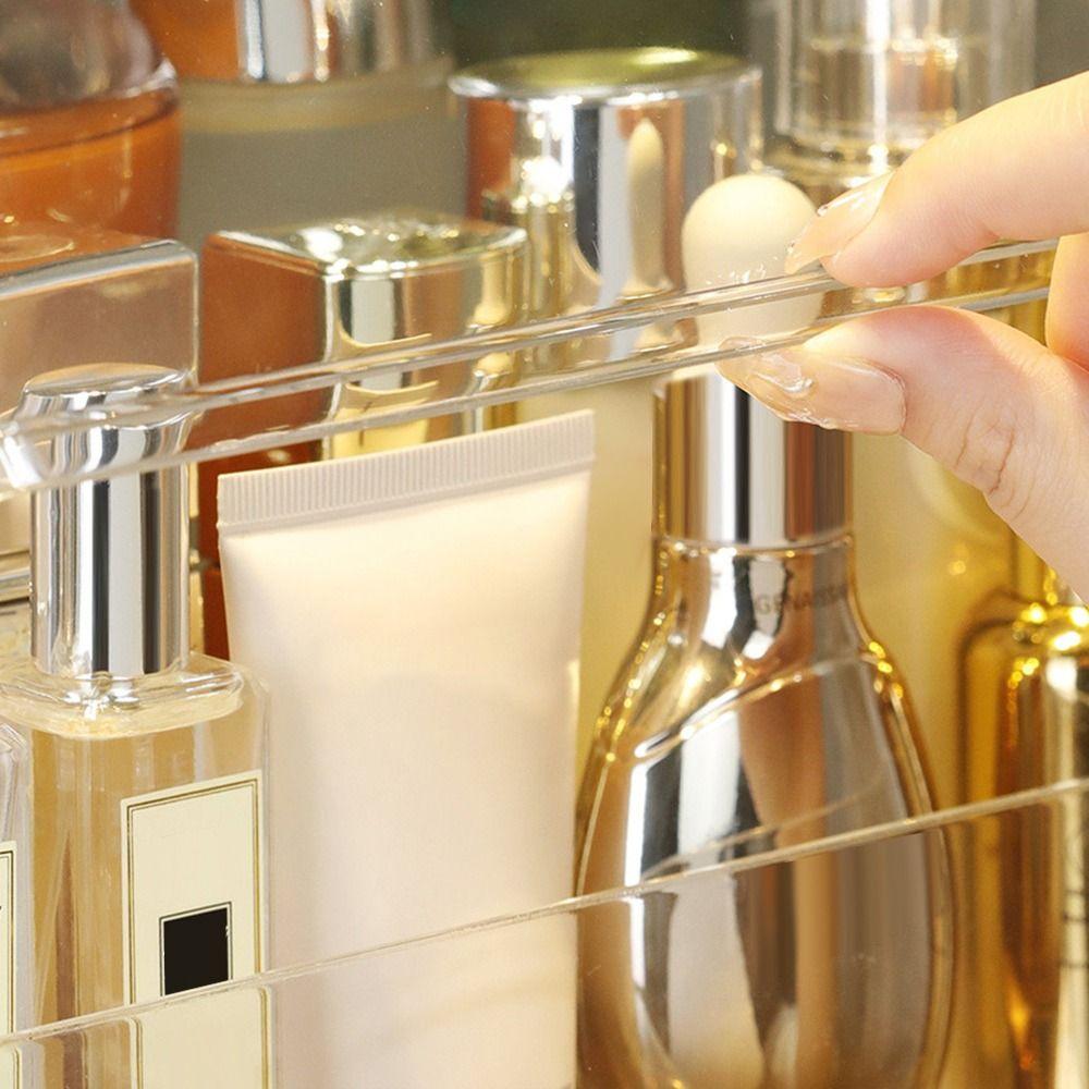 Plastic Cosmetic Case Transparent Makeup Storage Organizer Desktop Cosmetics Storage Box  Home