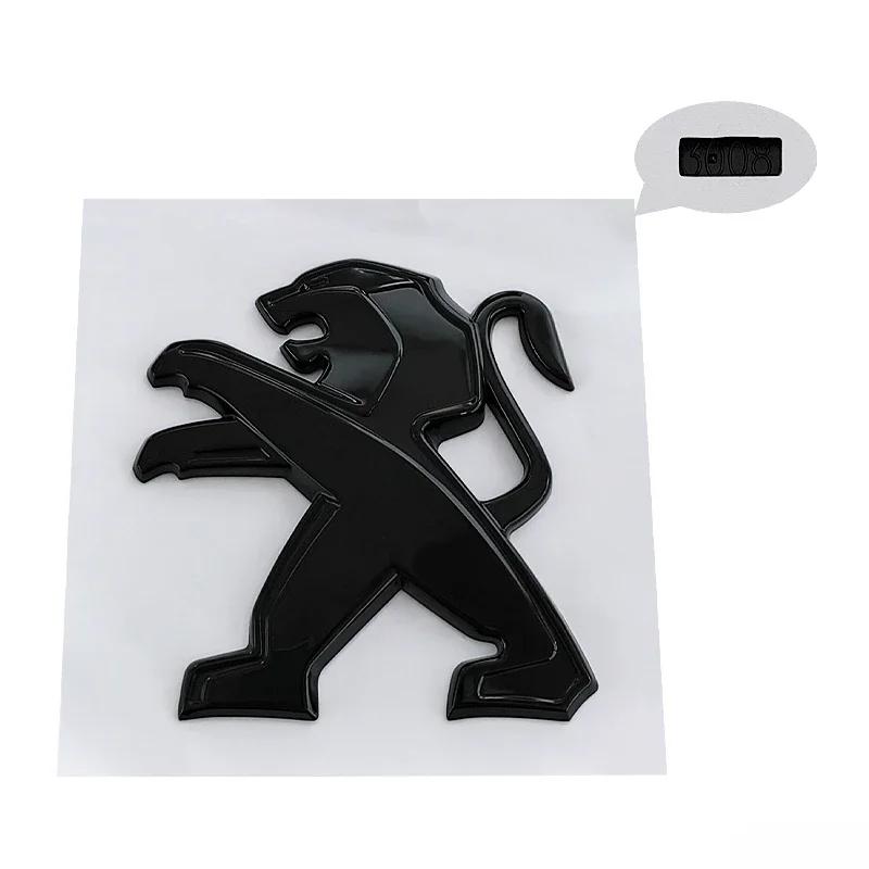 OQUP8 ABS 3D Löwenemblem Fronthaube Heckklappe Abzeichen für Peugeot 2008 3008 2021 2022 2023 Autoaufkleber Decals Styling Zubehör