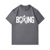 Men's 100% Cotton Crew Neck Short Sleeve T-Shirt, Cool Boxing Boxer Silhouette Print Casual Comfortable Tee, Loose Fit Sport Streetwear for Daily Wear