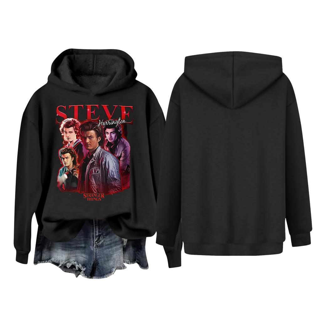 Women's Casual Fashion Wine Turkey Family Thanksgiving Print Long Sleeve O-Neck Pullover Hoodies