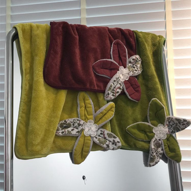 2pcs Three-dimensional Five-pointed Star Flower Towel Home-use Couple Face Towel Coral Fleece Absorbent Quick-drying and Non-shedding Face Towel