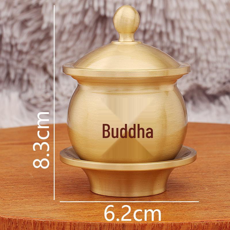 Brass Buddhist Offering Cups - Holy Water & Fruit Offering Set (3-Piece)