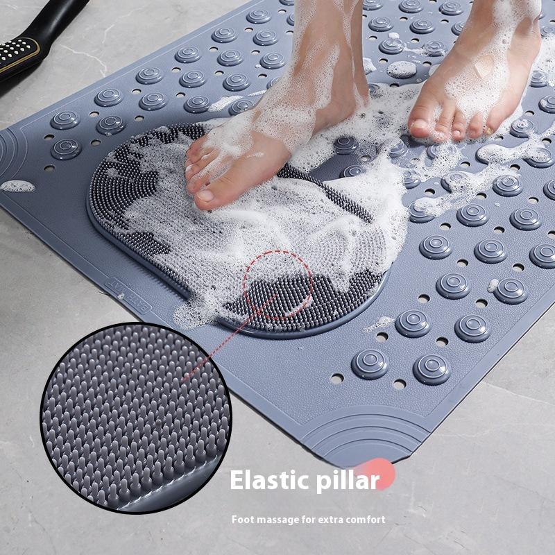 Solid Color Non-Slip PVC Bath Mat Massage Feature Waterproof Toilet Floor Mat with Eco-Friendly Hair Generation for Hotels