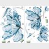 Large 110*180cm Nordic Blue Flower Wall Sticker Self Adhesive Painting for Bedroom Sofa Living Room Background Wall Decoration Home Decor