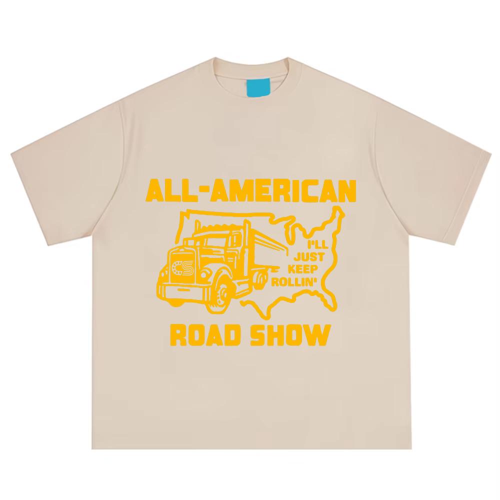 All-American Road Show Print T-shirt CHRIS STAPLETON Rock Band Design Tshirts Short Sleeve Cotton Male T Shirt Unisex Streetwear