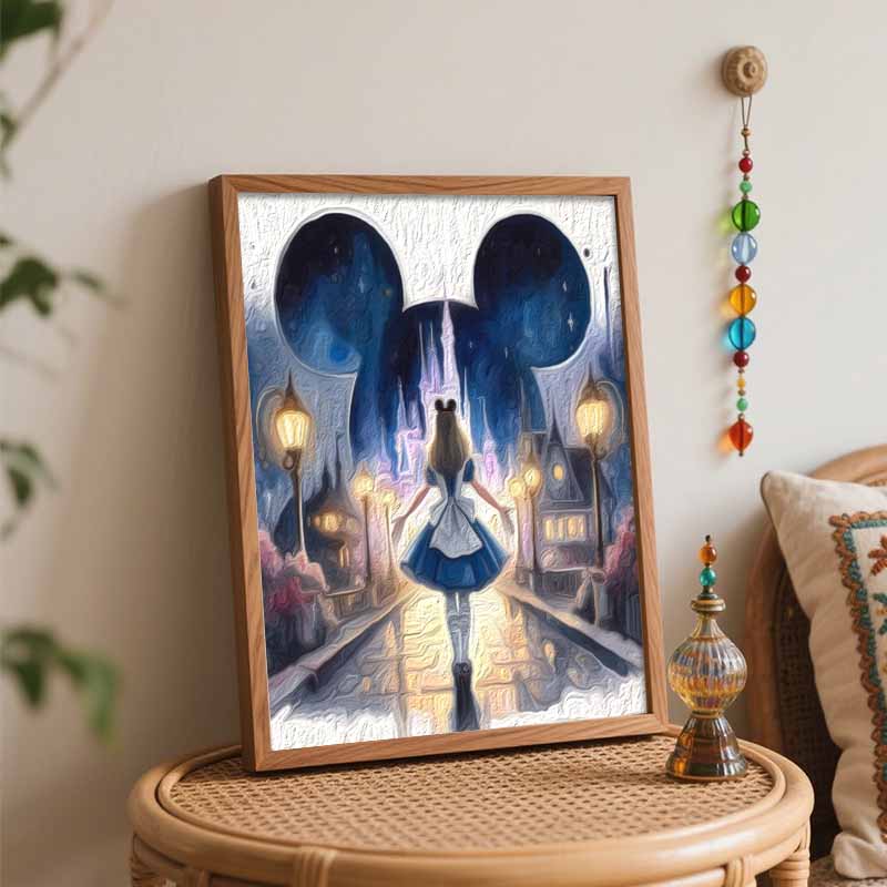 Disney Alice In Wonderland Painting Kit, Home Decor Handmade Gift for Wall Art, DIY Canvas Craft, Bedroom Living Room Decoration