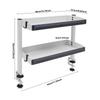 Clamp-On Desk Shelf – 2-Tier Under/Over Desk Storage Organizer with Guardrail – White