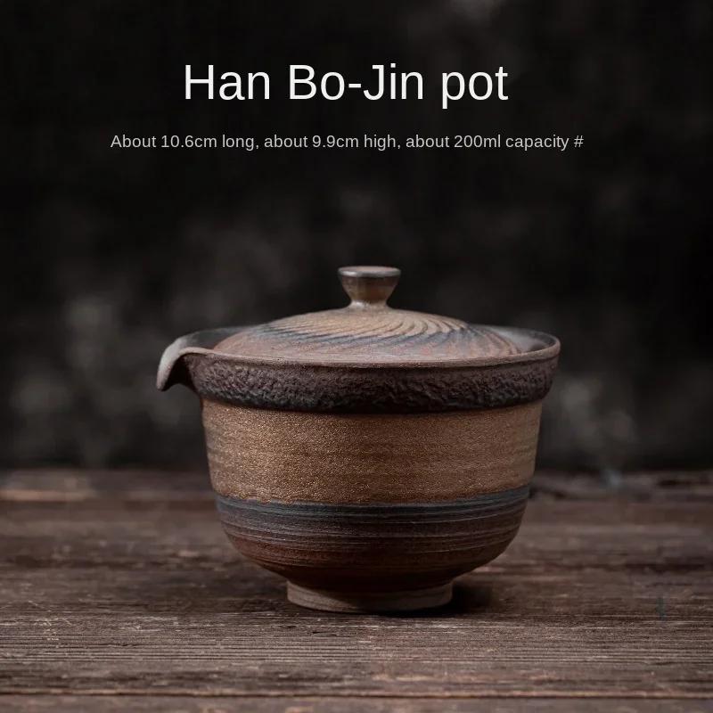 

Japanese Gilding Hanbo Pot Porcelain Kung Fu Tea Set Teapot Single Tureen Household Retro Stoneware Tea Making Device Gaiwan