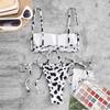 Women Leopard  Print High Waist Two Pieces Bikini Swimwear Swimsuit Beachwear