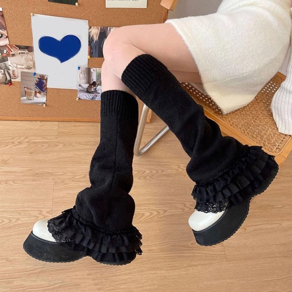 Ballet Style Elephant Leg Socks Y2k Knee High Girls Stockings Fashion Lace Leg Warmers  Girl