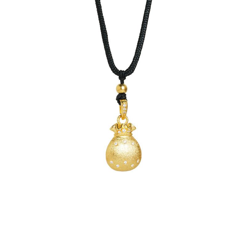 New Trendy Zirconium Small Lucky Bag Women's Niche Design Jewelry Necklace Pendant