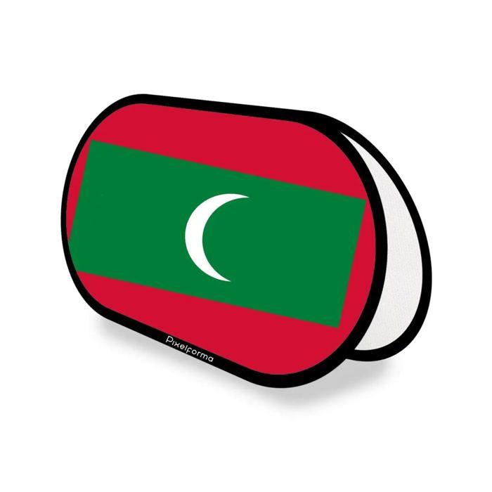 Drapeau - Maldives - Ovale - 70 x 120 cm - Polyester - Impression recto/verso
