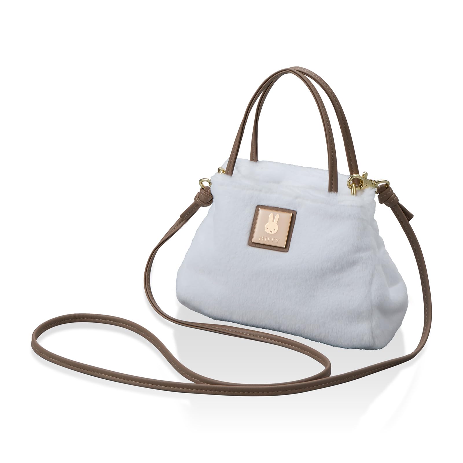 

Миффи меховая горизонтальная мини-сумка на плечо 6092 B305. Белый мех