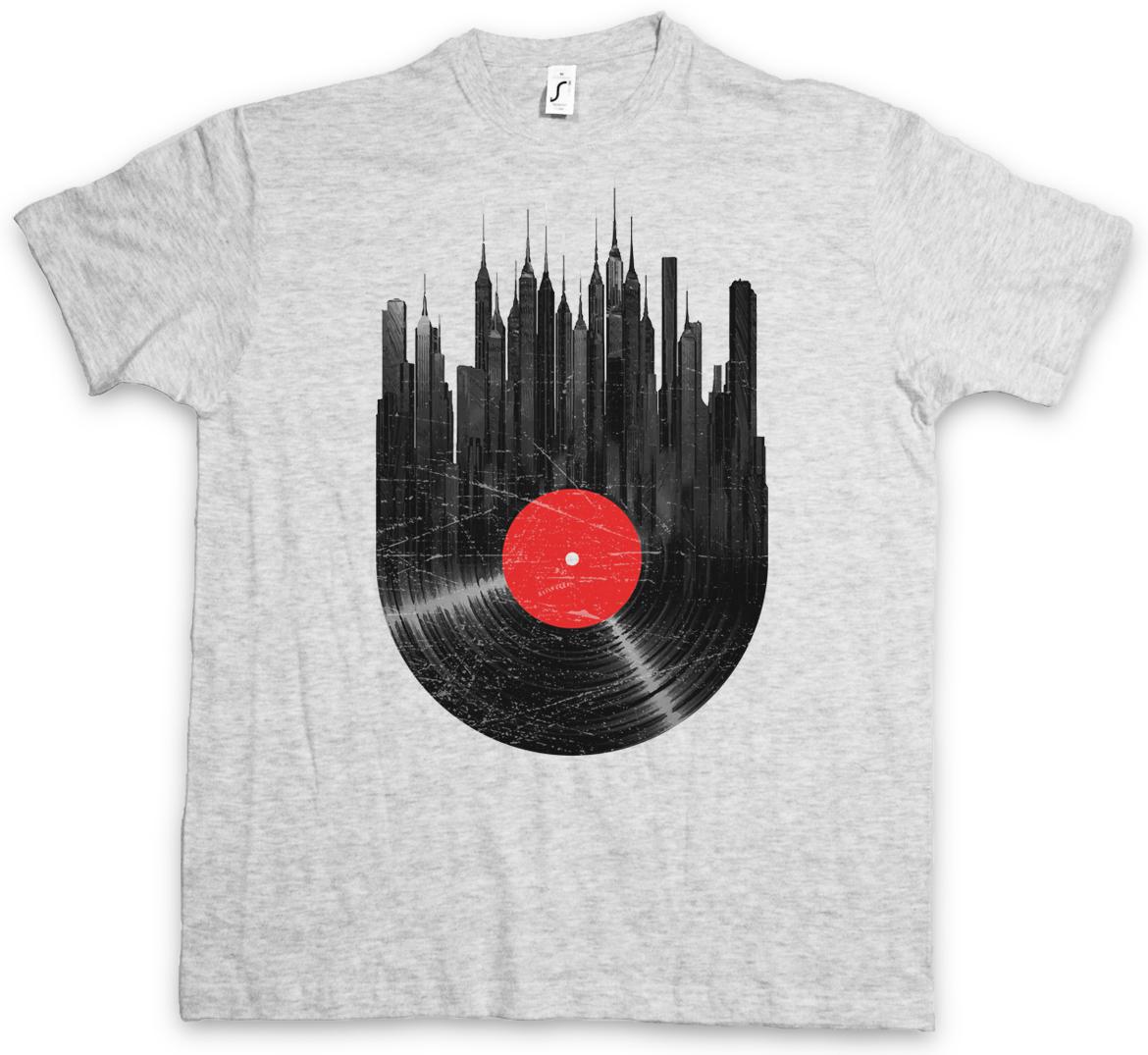 VINYL CITY T-SHIRT Club Disco Retro Music turntable DJ MC Disc Mint L