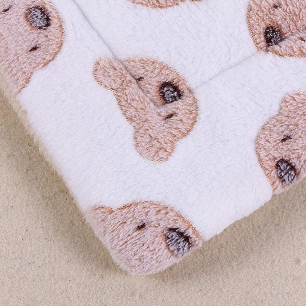 1pc-Cartoon bear print pet blanket, dog bed mat, small and medium-sized dog, cat, sleeping in autumn and winter