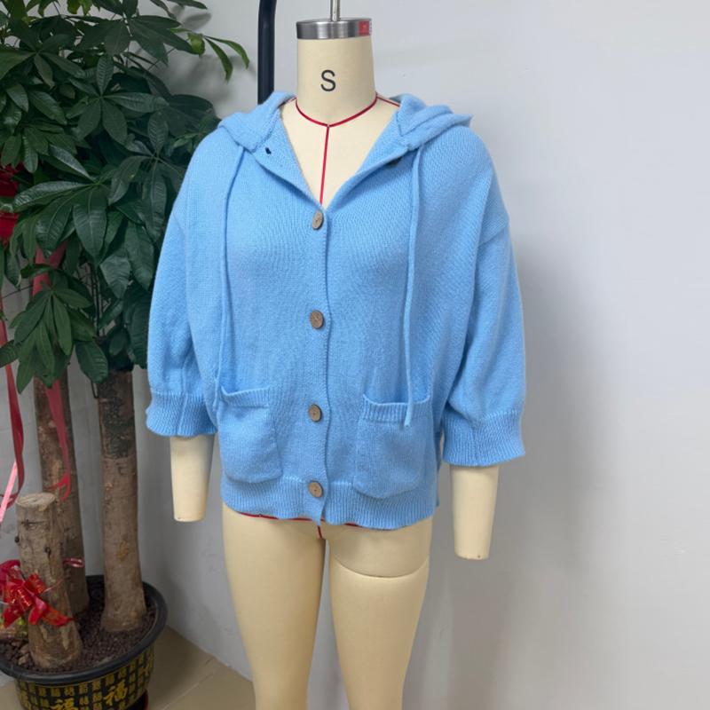 Fashion Hoodies Sweater Women Casual Button Loose Knitted Sweaters for Women Autumn Winter Sweater Cardigan