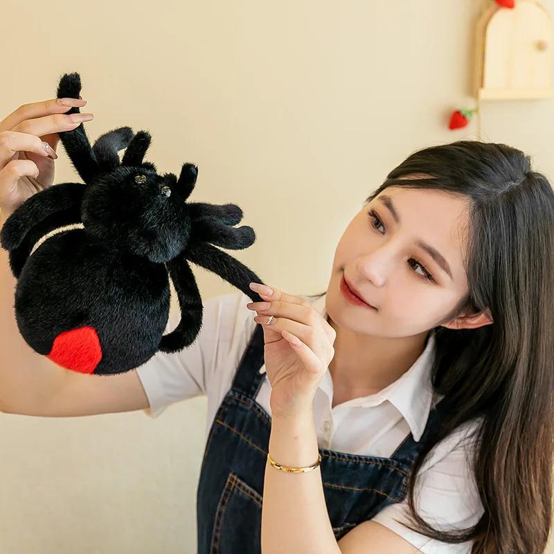 25cm Simulation Animals Realistic Color Spide Plush Toy Soft Stuffed Animal Cartoon Little Spider  Plushi Doll for Kid Xmas Gift