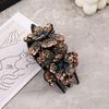 Elegant Full Rhinestone Floral Women's Retro Vertical Hair Clip – Non-slip Updo Ponytail Accessory