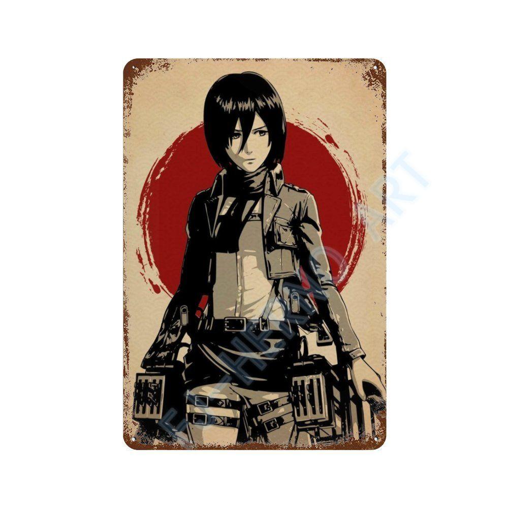 Japan Retro Anime Demon Slayer My Hero Academia Jujutsu Kaisen Metal Tin Sign Plaque Wall Art Home Kids Room Decorative Plates