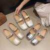 Fashion Shallow Flat Silver Single Shoes Fall 2025 New Mary Jane Women's Shoes Summer Flats