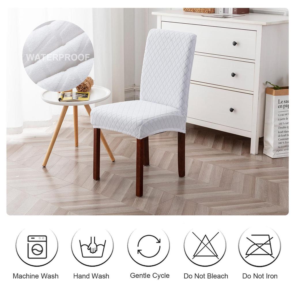 Waterproof Parallelogram Jacquard Dining Chair Cover