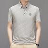 Men's Business Casual Short Sleeved Shirt with Badge Solid Color Polo Shirt Fashionable Breathable Comfortable Versatile Top
