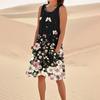Women's Casual Summer Floral Print Sleeveless Pocket Dress