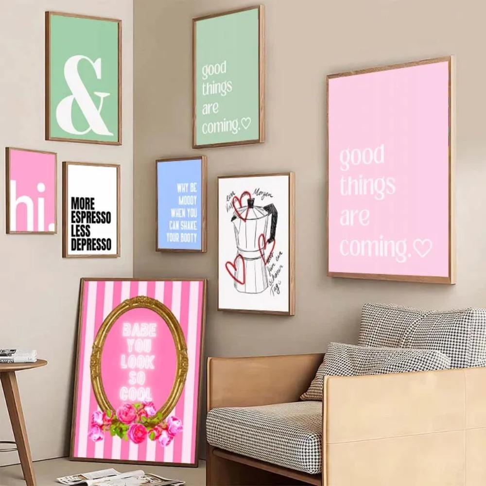 Fashion Girls Typography Word Quote Posters Prints Food Coffee Canvas Painting Aesthetic Wall Art Nordic For Home Office Decor