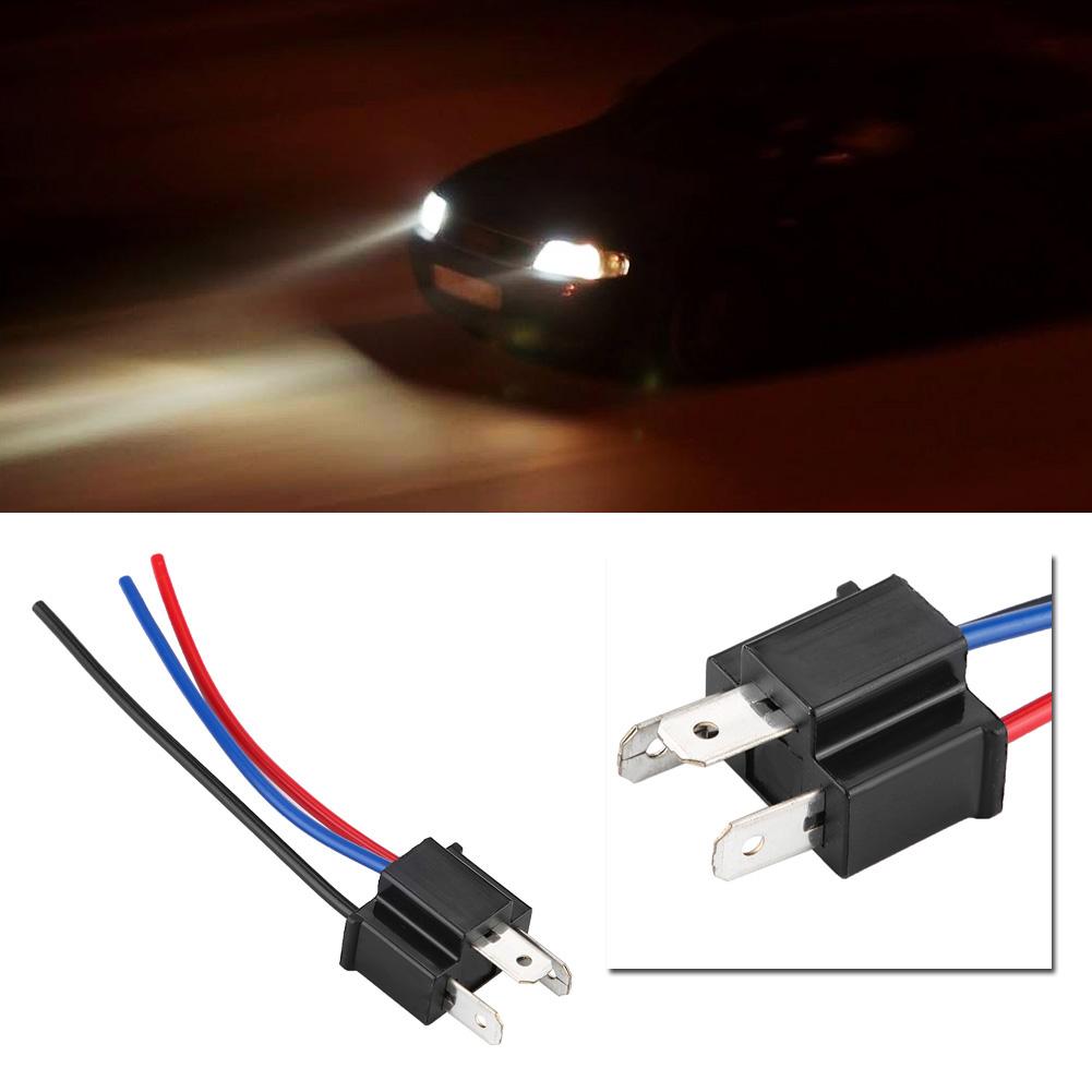 H4 Male Head Extension Connector Plug Socket with Wire Harness Heavy Duty