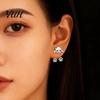 Dainty Cat Relief Accessories 1 Pair Cute Funny Earrings for Women, Teens Girls, Exquisite Metal Texture Studs Mini Animal Stud Earrings, Statement