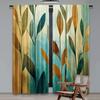 Set Of 2 Flat Printing Drapes Autumn Foliage Silhouette Digital Printed Polyester Party Decorations Perfect Po Curtain