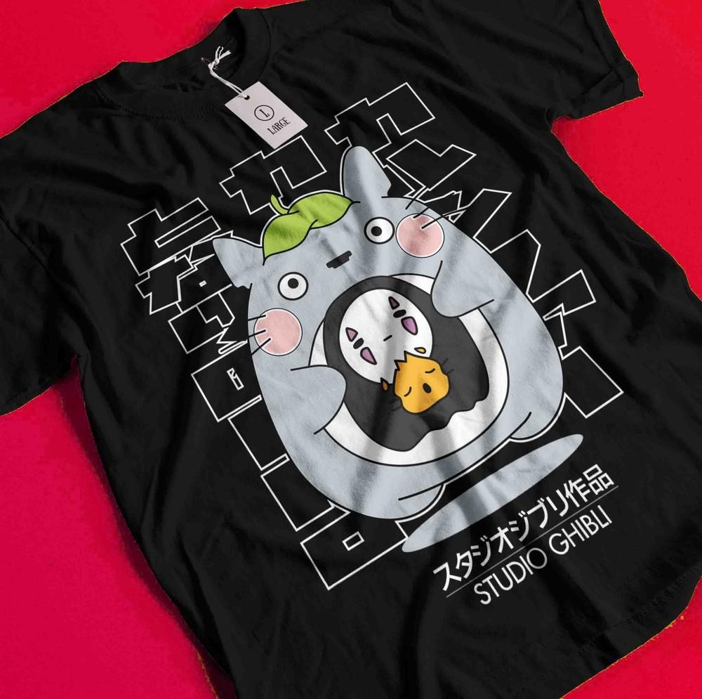 

My Neighbor Totoro T-Shirt Studio Ghibli Spirited Away Anime Gift Shirt All Size BB764 S
