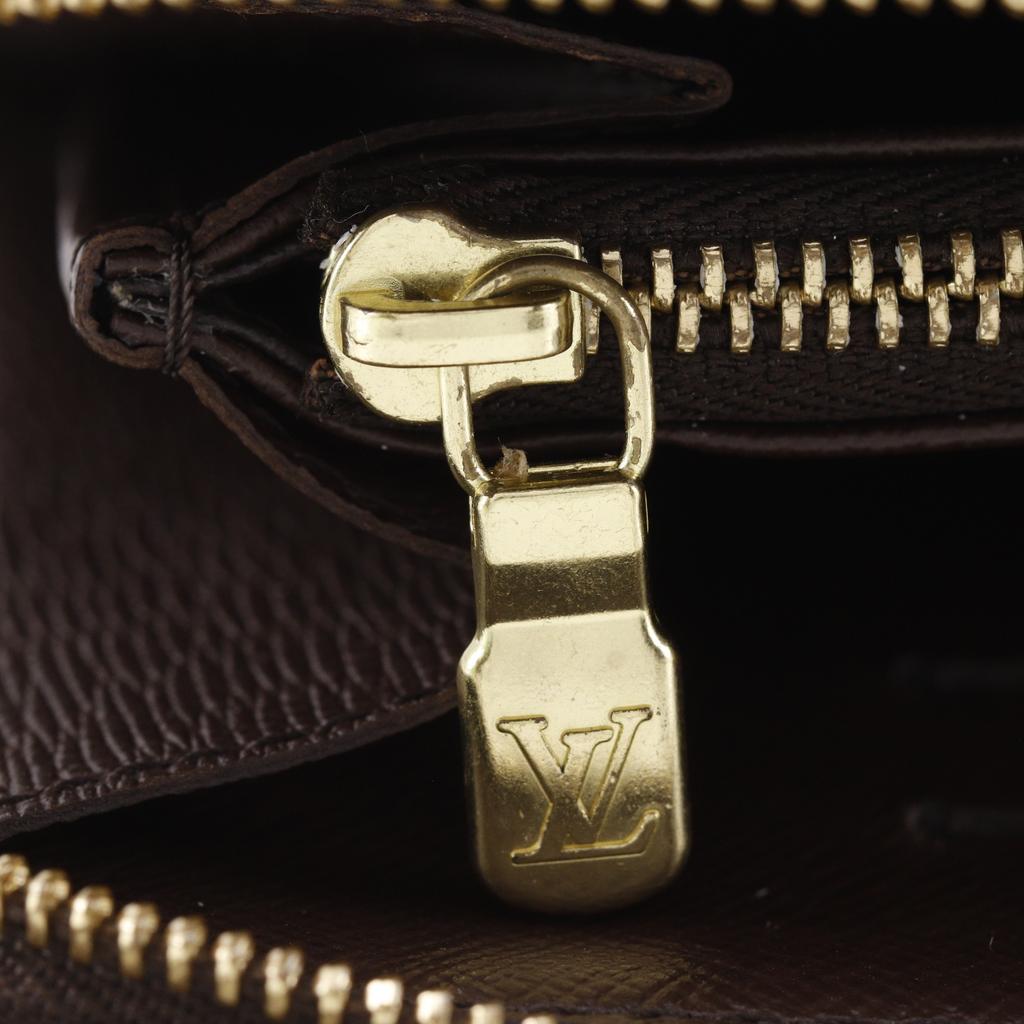 Louis Vuitton Portonet Zip Purse N61728 Zip Around Brown Damier Canvas Unisex Used