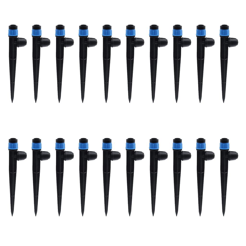 20Pcs Garden Water Sprinkler Spikes Base Adjustable 360 Degree Sprinkler Nozzle for Large Area Coverage Grass Irrigation