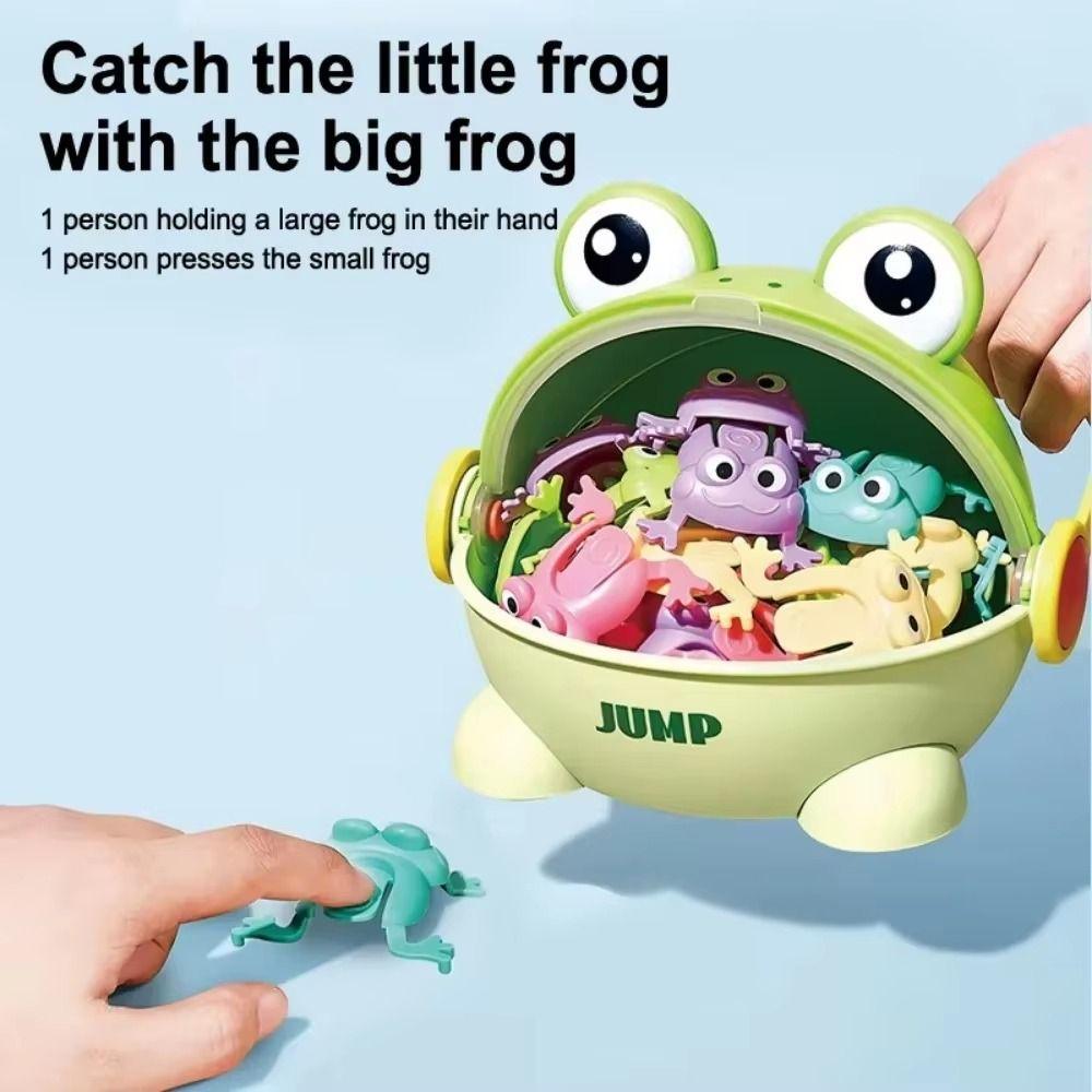 With Storage Bucket Fun Jumping Frog Toy Assorted Colors Kid Finger-press Toy  Birthday Gift